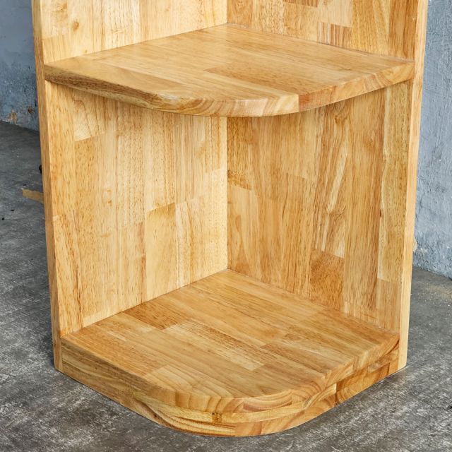 Kệ góc tường 3 tầng 30x30x75cm gỗ cao su KGT68056