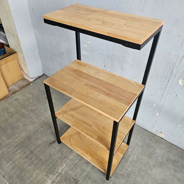 Kệ vi sóng gỗ cao su khung sắt KVS68005