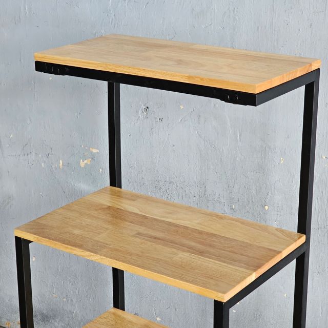 Kệ vi sóng gỗ cao su khung sắt KVS68005