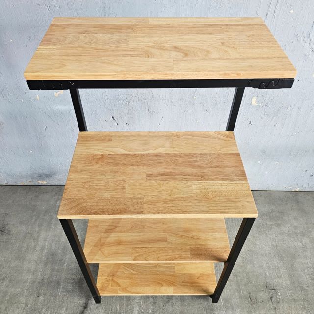 Kệ vi sóng gỗ cao su khung sắt KVS68005