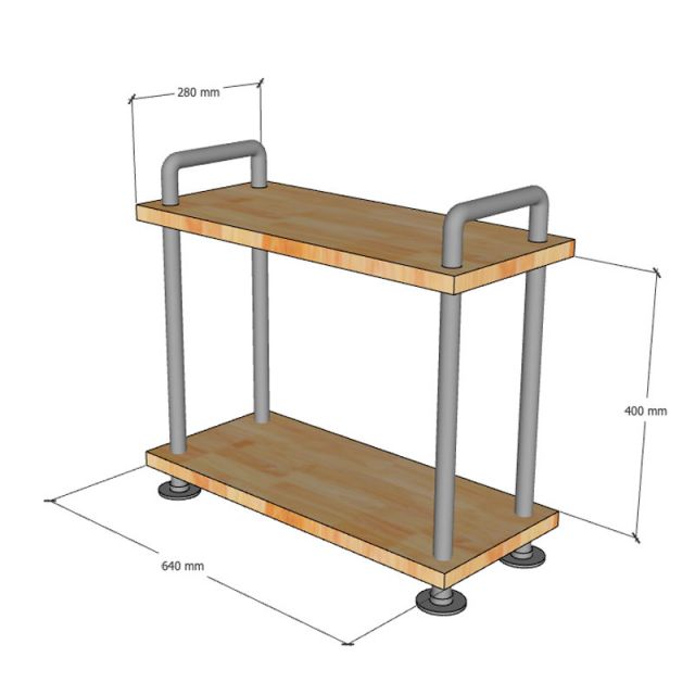 Kệ ống nước 64x28cm gỗ tràm PPF028