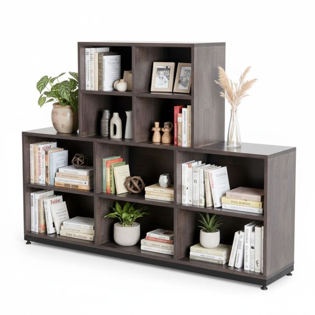 Kệ trang trí 150x30x120cm gỗ cao su KTB68259