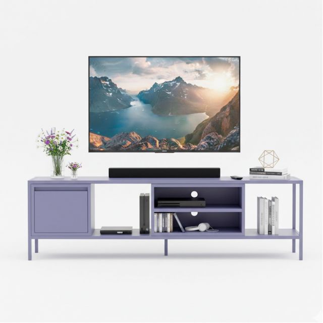 Kệ TV phòng khách 160x30x46cm gỗ cao su KTV68132