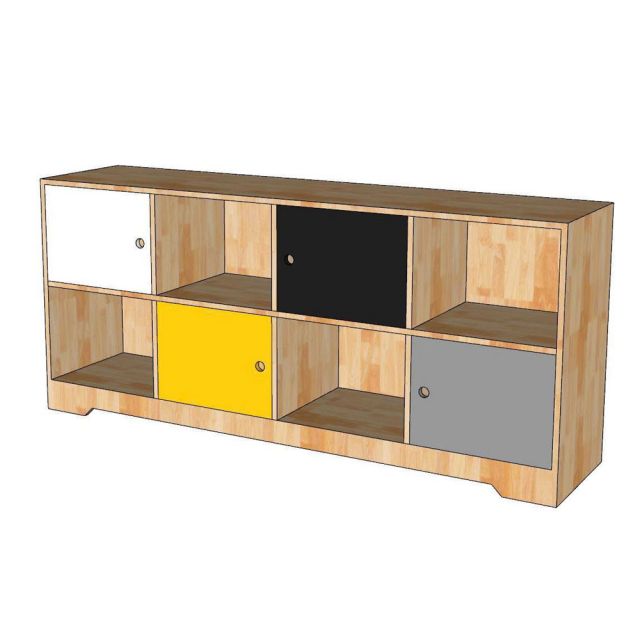 Kệ tivi phòng ngủ kết hợp kệ đồ chơi cho bé gỗ cao su KTV68134