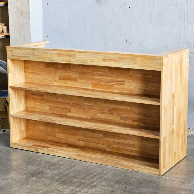 Quầy tính tiền 160x60x100cm gỗ cao su BLT68030