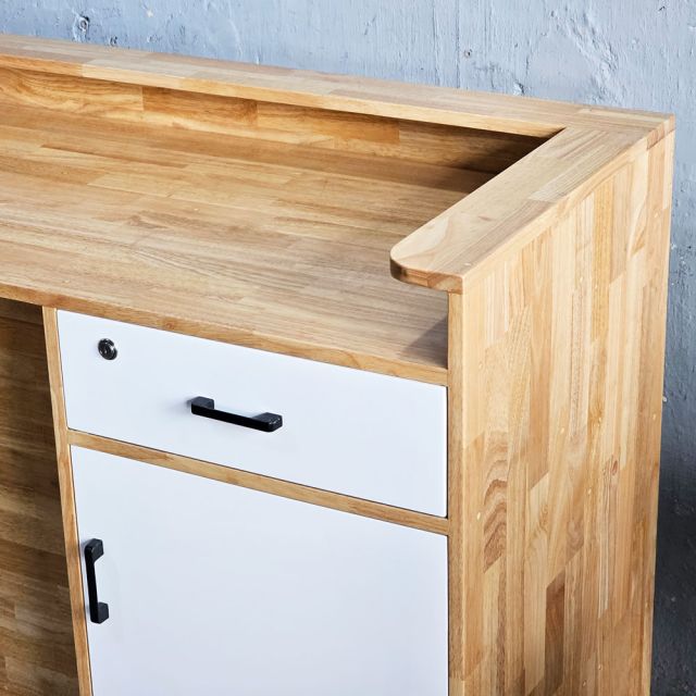 Quầy tính tiền 160x60x100cm gỗ cao su BLT68030