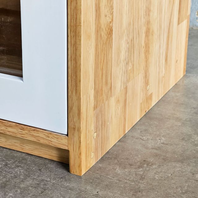 Tủ hồ sơ cửa kính 100x40x140cm gỗ cao su THS68095