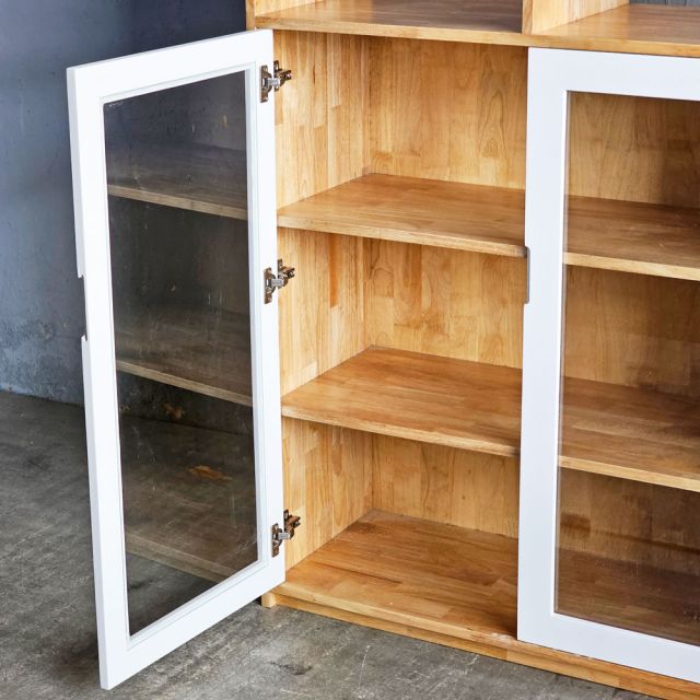 Tủ hồ sơ cửa kính 100x40x140cm gỗ cao su THS68095