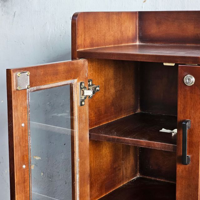 Tủ trang trí cửa kính 60x35x135cm gỗ cao su KTB68248