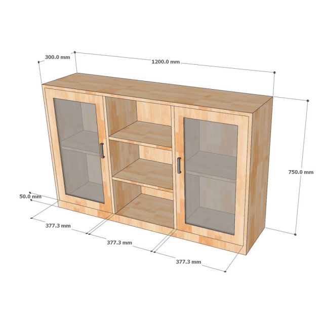 Tủ kệ trang trí 150x30x75cm gỗ cao su KTB68256
