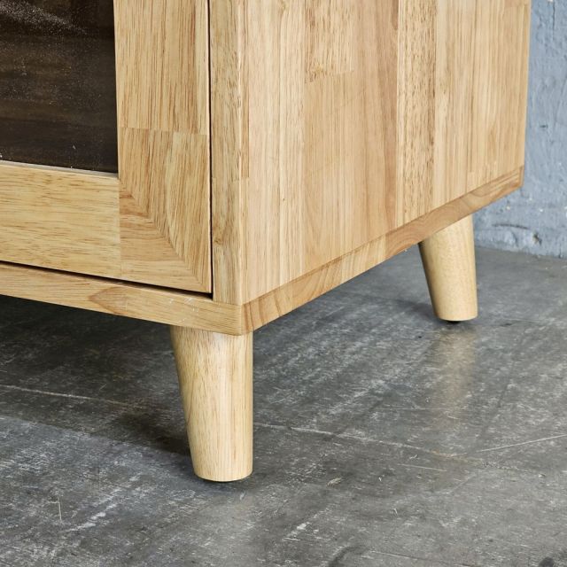 Tủ để đồ cửa kính 90x45x80cm gỗ cao su KTB68245