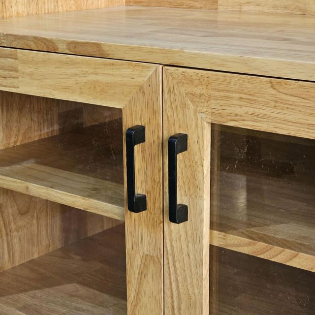 Tủ để đồ cửa kính 90x45x80cm gỗ cao su KTB68245