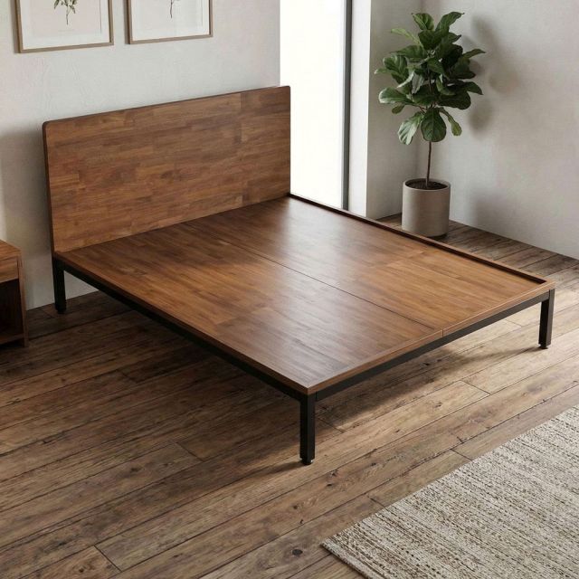 Giường ngủ ZENO cho nệm 160x200cm gỗ cao su GN68063