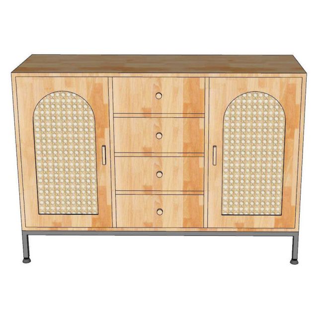 Tủ phòng khách 120x40x85cm gỗ cao su KTB68263