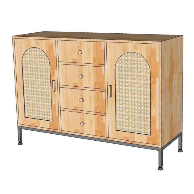 Tủ phòng khách 120x40x85cm gỗ cao su KTB68263