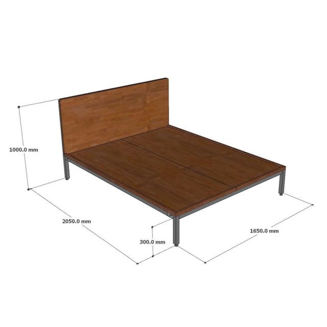 Giường ngủ ZENO cho nệm 160x200cm gỗ cao su GN68063