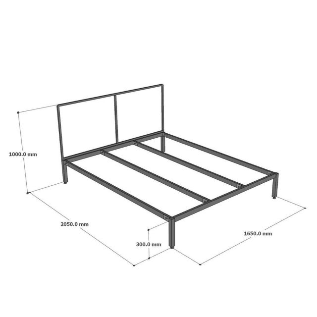 Giường ngủ ZENO cho nệm 160x200cm gỗ cao su GN68063
