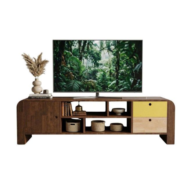 Kệ TV BOCO 160x35x45cm gỗ cao su KTV68136
