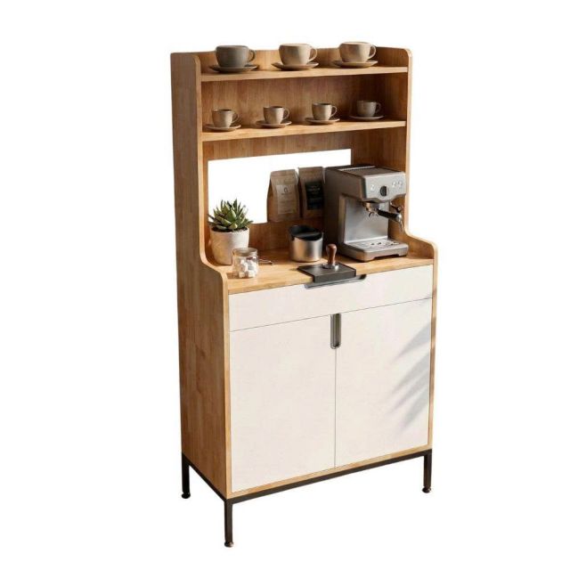 Tủ để máy pha cafe gia đình/văn phòng gỗ cao su KDCF002