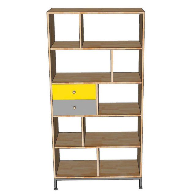 Kệ trang trí 85x35x170cm gỗ cao su KTT68072