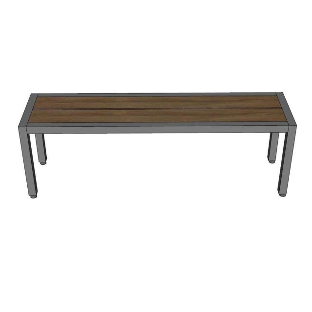 Ghế băng dài 140x37x45cm gỗ nhựa chân sắt GBD074