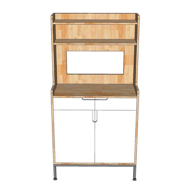 Tủ để máy pha cafe gia đình/văn phòng gỗ cao su KDCF002