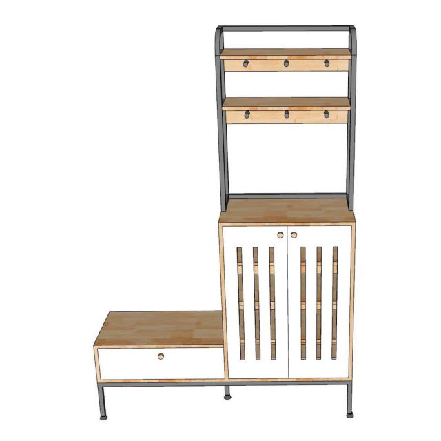 Tủ kệ giày dép 120x35x178cm gỗ cao su KG68118