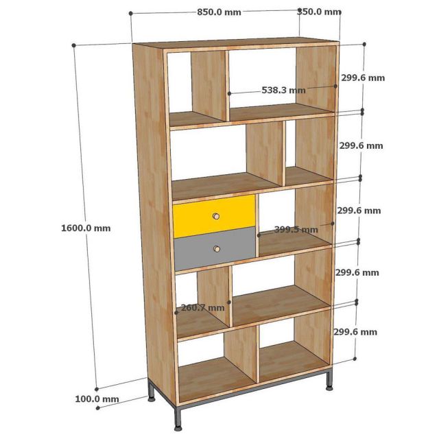 Kệ trang trí 85x35x170cm gỗ cao su KTT68072