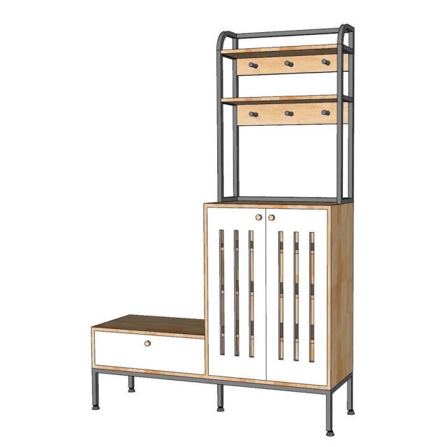 Tủ kệ giày dép 120x35x178cm gỗ cao su KG68118