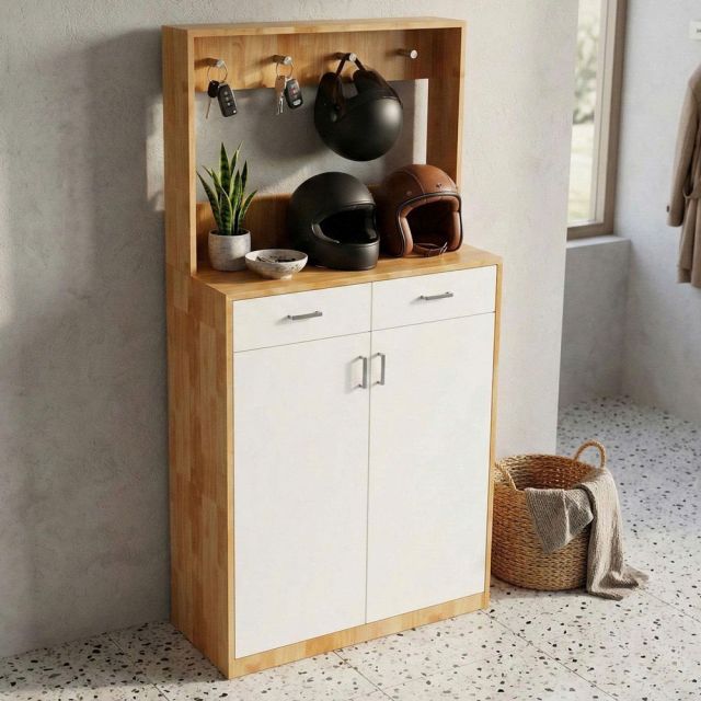 Tủ kệ giày dép 80x35x160cm gỗ cao su KG68116