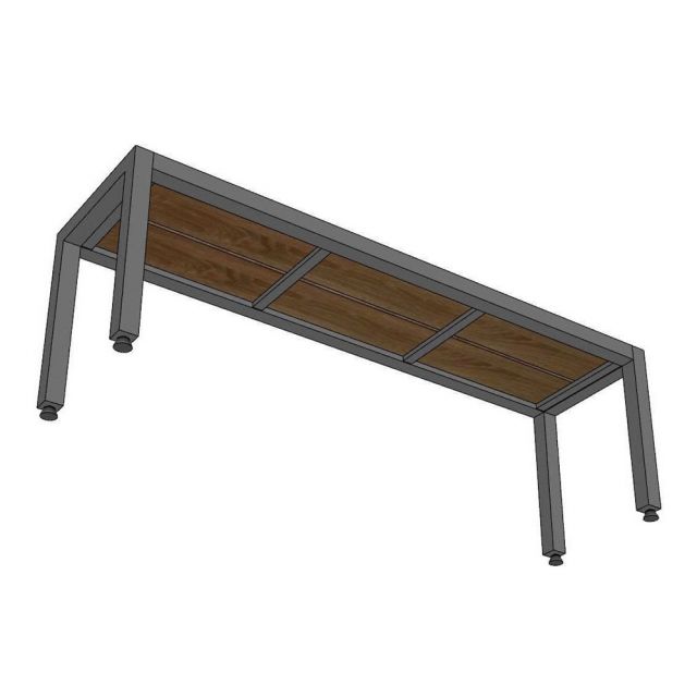 Ghế băng dài 140x37x45cm gỗ nhựa chân sắt GBD074