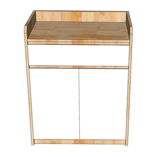 Tủ để máy pha cafe gia đình/văn phòng gỗ cao su KDCF001