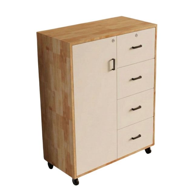 Tủ cá nhân gỗ cao su 4 hộc kéo 80x40x100cm -TCN68091