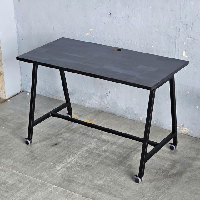 Bàn làm việc di động 120x60cm gỗ tràm 25mm chân sắt FOS012