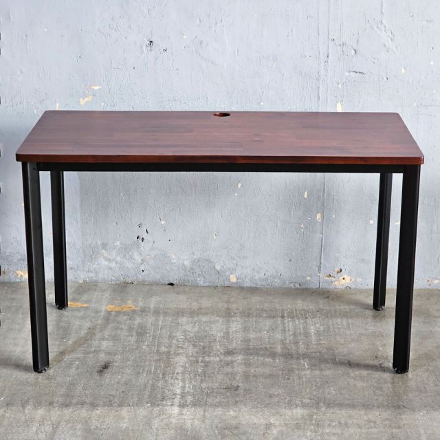 Bàn làm việc 120x60cm gỗ tràm chân sắt lắp ráp hệ Oval HBOV049