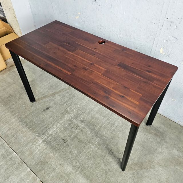 Bàn làm việc 120x60cm gỗ tràm chân sắt lắp ráp hệ Oval HBOV049