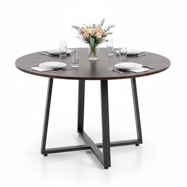 Bàn ăn tròn 120x120cm gỗ cao su BA68308