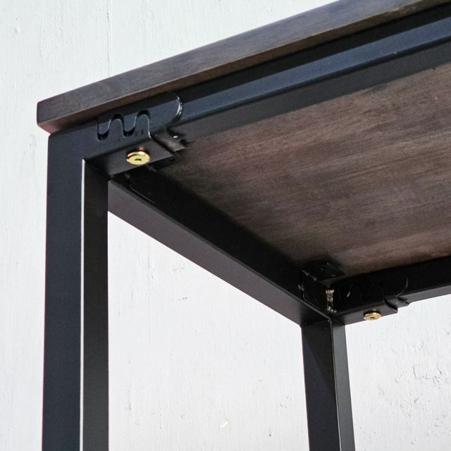 Bàn bar 120x40x105cm gỗ cao su chân sắt lắp ráp BB047