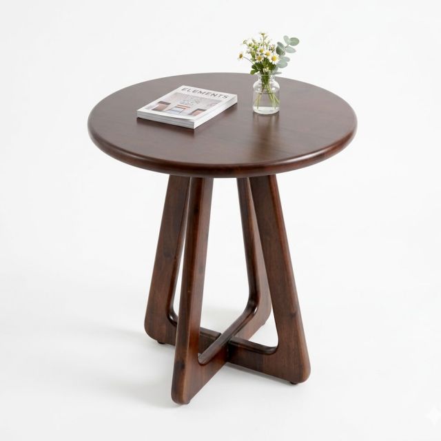 Bàn bên sofa tròn 50cm gỗ tràm SST053