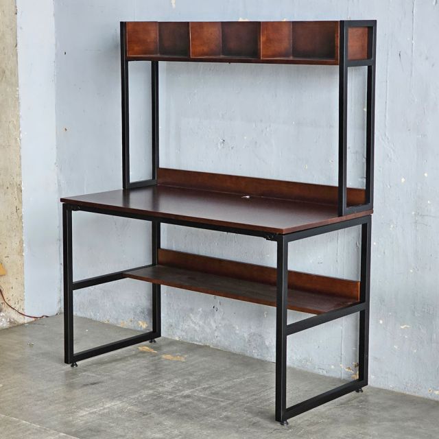 Bàn học liền kệ sách 120x60x150cm gỗ cao su FD68062