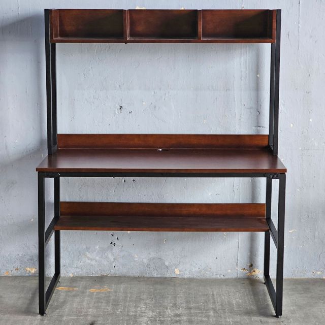 Bàn học liền kệ sách 120x60x150cm gỗ cao su FD68062