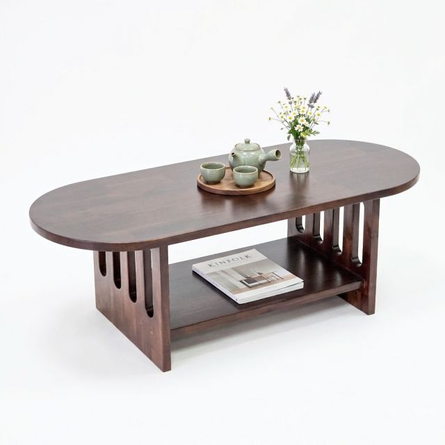 Bàn sofa Oval 120x50cm gỗ tràm TT68368