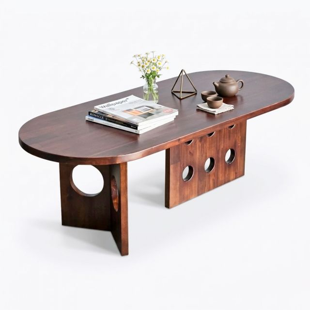 Bàn sofa Oval 120x50cm gỗ tràm TT68367