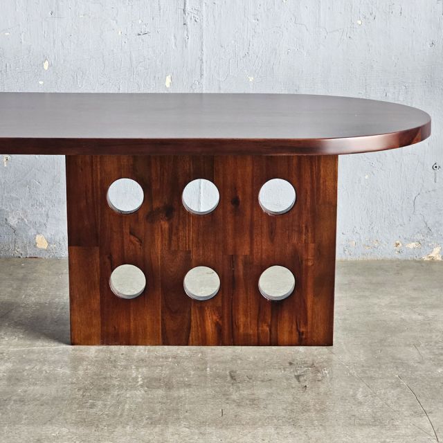 Bàn sofa Oval 120x50cm gỗ tràm TT68367