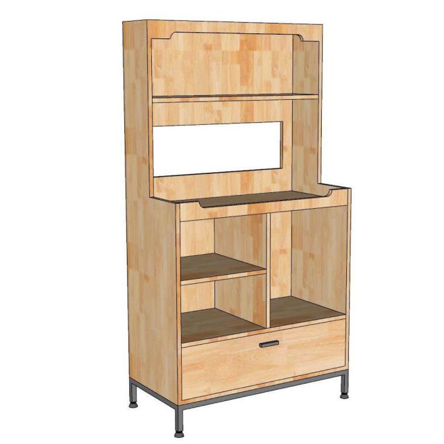 Tủ để máy pha cafe gia đình - văn phòng 80x40x150cm gỗ cao su KTB68264
