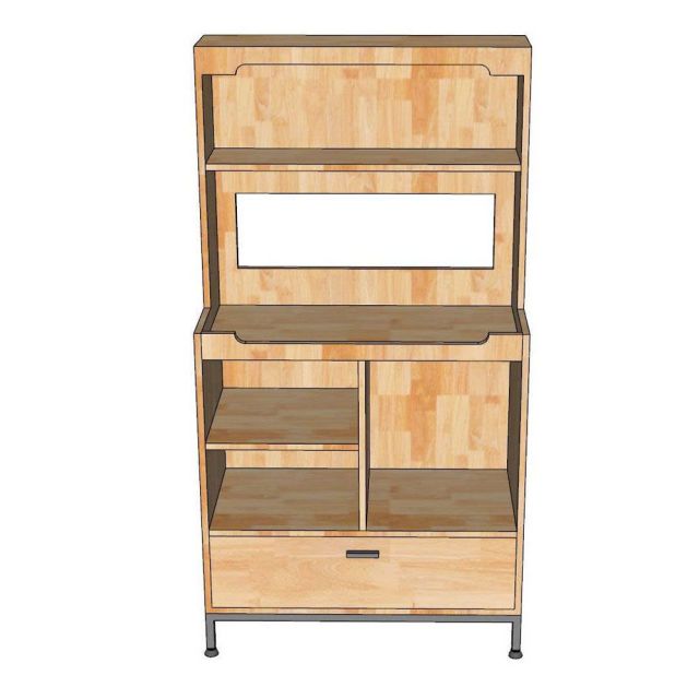 Tủ để máy pha cafe gia đình - văn phòng 80x40x150cm gỗ cao su KTB68264