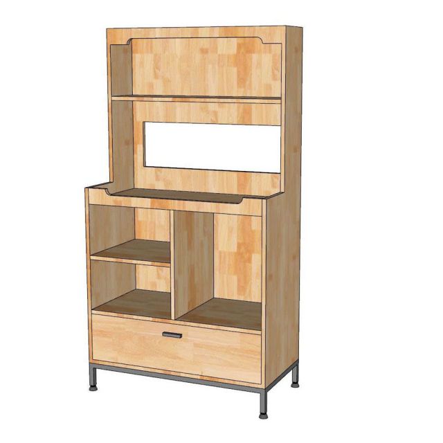 Tủ để máy pha cafe gia đình - văn phòng 80x40x150cm gỗ cao su KTB68264