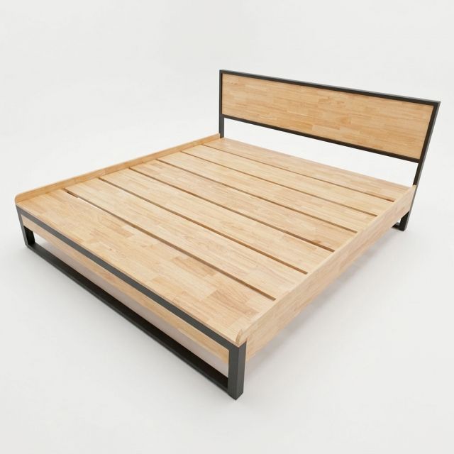 Giường ngủ Mony 180x200cm gỗ cao su GN68064
