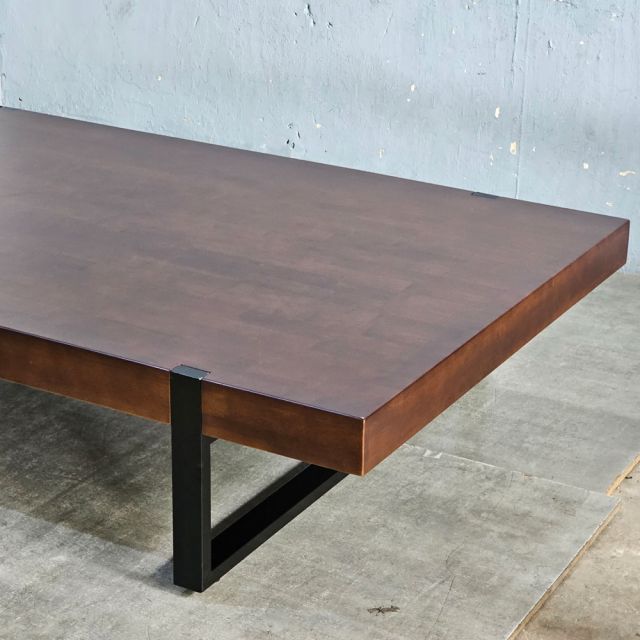 Giường ngủ 120x200cm gỗ cao su chân sắt GN68062