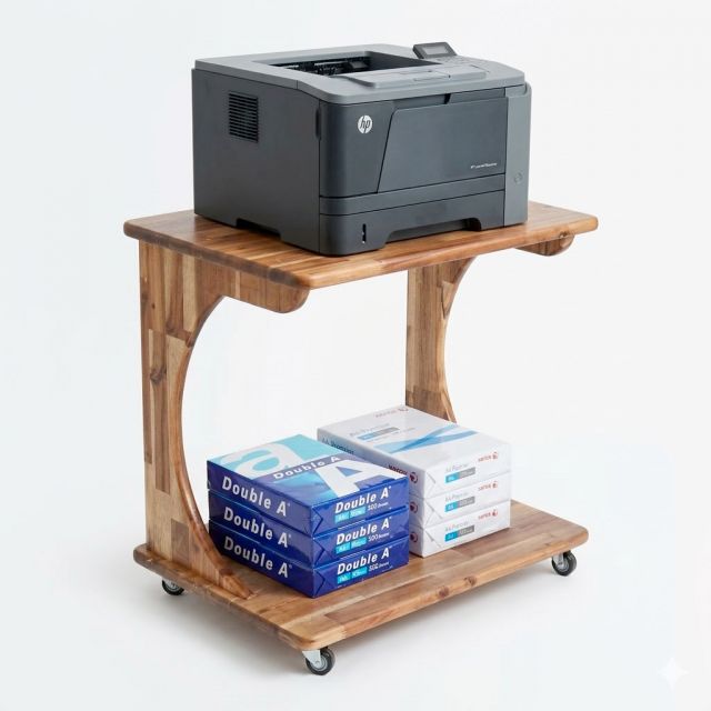 Kệ máy in di động 70x50x70cm gỗ tràm KMI68009